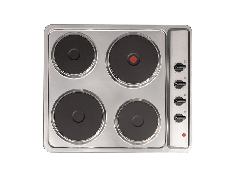 60cm Stainless Steel Solid Plate 4 Zone Electric Easy Clean Hob