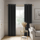 Rotterdam Blackout Eyelet Curtains in Charcoal