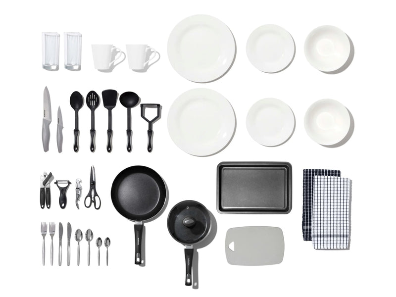 35 Piece Kitchen Starter Pack for 2 People