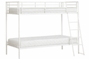 Brandon Metal Bunk Bed in White with Essential Mattresses