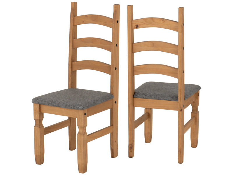 Corona Extending Dining Set with 6 Chairs in Distressed Waxed Pine