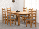 Corona Extending Dining Set with 8 Chairs in Distressed Waxed Pine