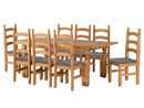 Corona Extending Dining Set with 8 Chairs in Distressed Waxed Pine