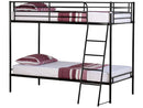 Brandon Metal Bunk Bed in Black with Essential Mattresses