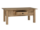 Panama 1 Drawer Coffee Table in Natural Wax