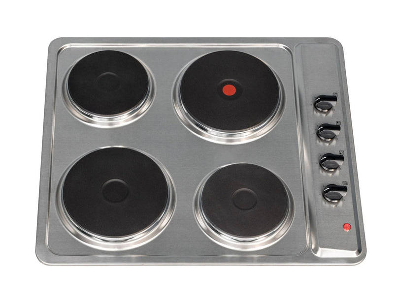 60cm Stainless Steel Solid Plate 4 Zone Electric Easy Clean Hob