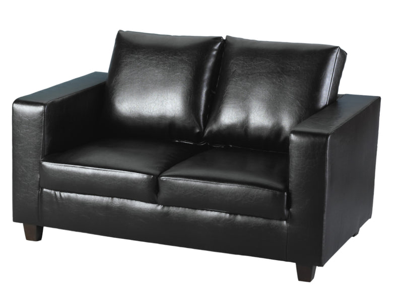 Tempo Sofa in Black Faux Leather