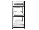 Contract No Bolt Heavy Duty Triple 3 Tier Metal Bunk Bed in Black
