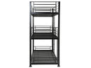 Contract No Bolt Heavy Duty Triple 3 Tier Metal Bunk Bed in Black
