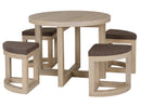 Cambourne Stowaway Dining Set - Sonoma Oak Effect Veneer/Brown Linen Fleck