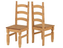 Corona Dining Chair in Distressed Waxed Pine (2 Pack)