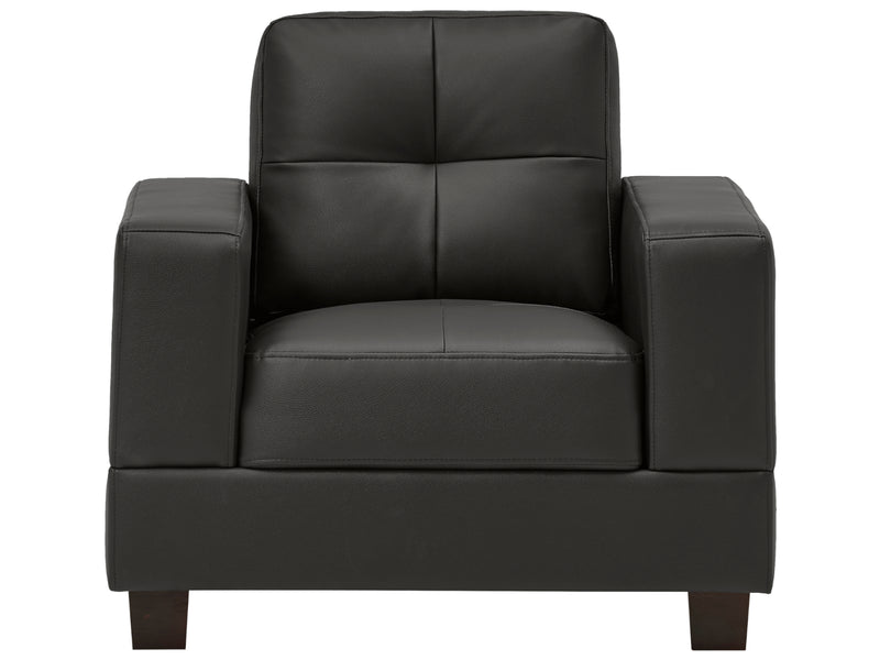 Jersey Sofa in Black Faux Leather