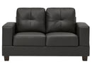 Jersey Sofa in Black Faux Leather