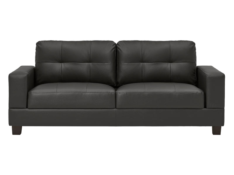 Jersey Sofa in Black Faux Leather