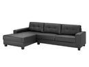 Jersey Sofa in Black Faux Leather