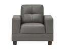 Jersey Sofa in Grey Faux Leather