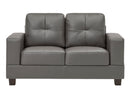 Jersey Sofa in Grey Faux Leather
