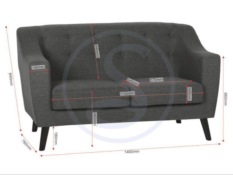 Ashley Sofa in Dark Grey Fabric