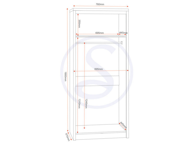 Seville Bedroom Furniture Grey Gloss and Oak Effect