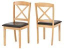Mason Dining Chair in Oak/Brown Faux Leather (2 Pack)