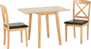 Mason 2 Seater Drop Leaf Dining Set in Oak/Brown Faux Leather