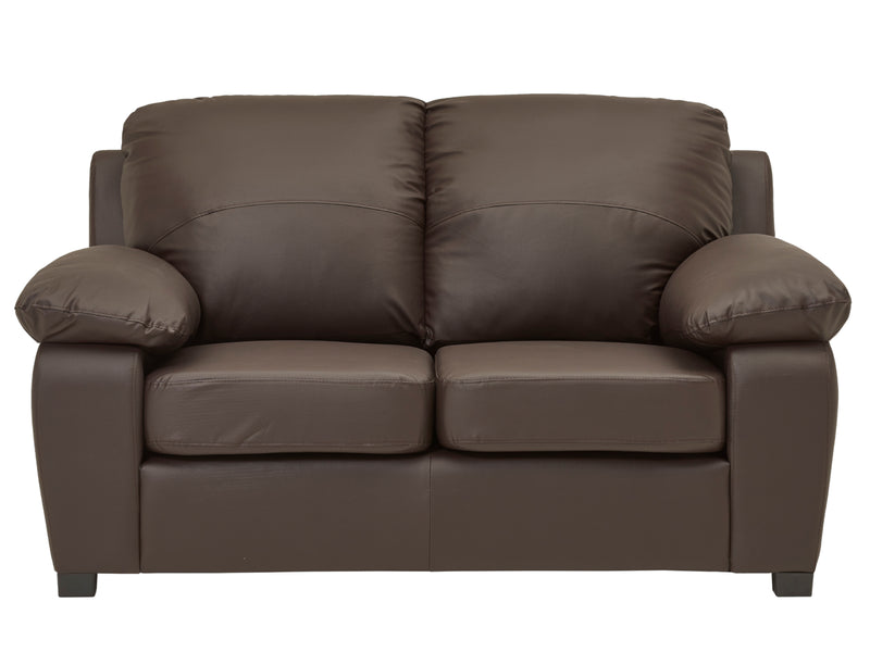 Malia Sofa in Brown Faux Leather