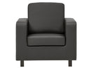 Lacey Sofa in Black Faux Leather