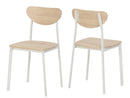 Riley Large Dining Set in White/Light Oak Effect Veneer