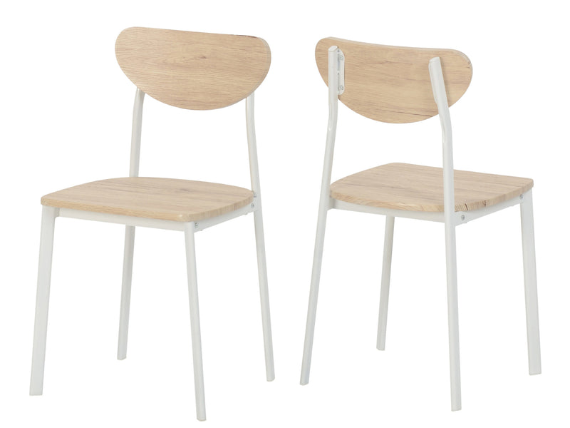 Riley Large Dining Set in White/Light Oak Effect Veneer