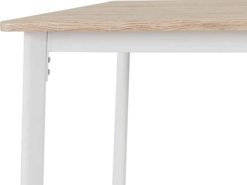 Riley Small Dining Set in White/Light Oak Effect Veneer