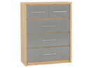 Seville Bedroom Furniture Grey Gloss and Oak Effect