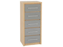 Seville Bedroom Furniture Grey Gloss and Oak Effect