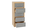 Seville Bedroom Furniture Grey Gloss and Oak Effect