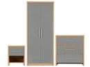 Seville Bedroom Furniture Grey Gloss and Oak Effect