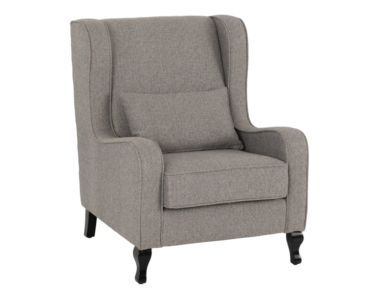 Sherborne High Back Chair & Foot Stool in Dove Grey Fabric