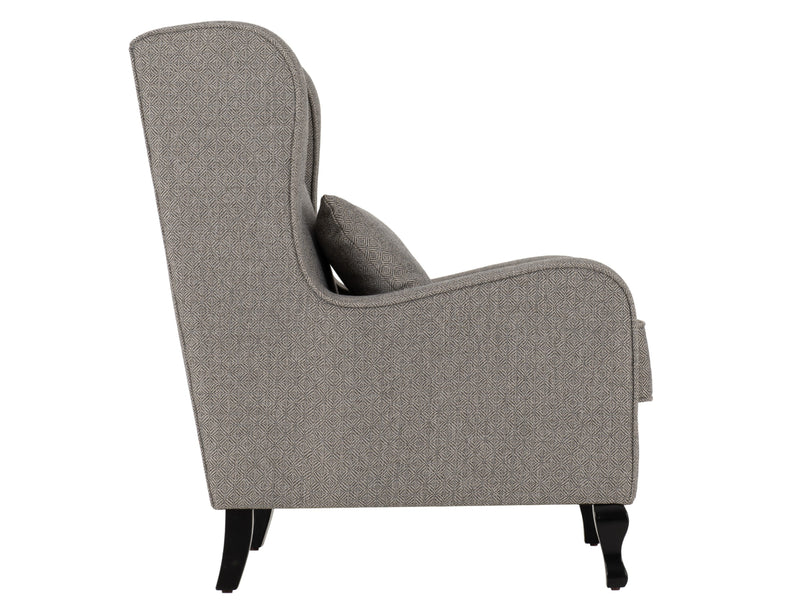 Sherborne High Back Chair & Foot Stool in Dove Grey Fabric