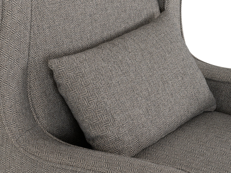 Sherborne High Back Chair & Foot Stool in Dove Grey Fabric