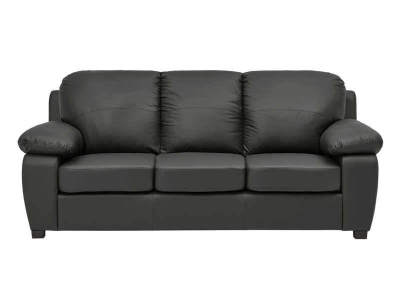 Malia Sofa in Black Faux Leather