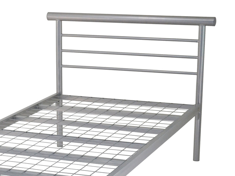 Contract Mesh Metal Bed Frame in Silver (Heavy Duty)