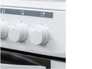 Freestanding 50cm Single Cavity White Electric Cooker With 4 Zone Plate Hob - White