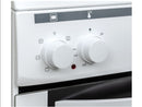 Freestanding 50cm Single Cavity White Electric Cooker With 4 Zone Plate Hob - White