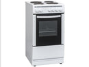 Freestanding 50cm Single Cavity White Electric Cooker With 4 Zone Plate Hob - White