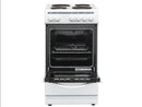 Freestanding 50cm Single Cavity White Electric Cooker With 4 Zone Plate Hob - White