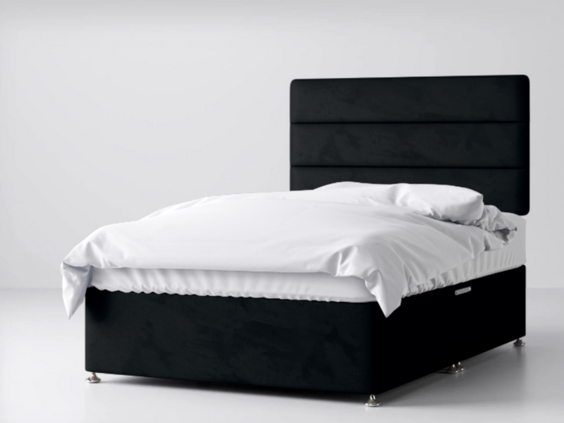 Manhattan Divan Bed Package in Plush Black