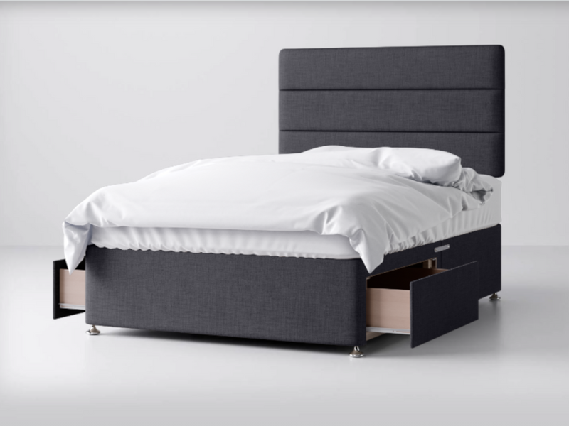 Manhattan Divan Bed Package in Linoso Charcoal