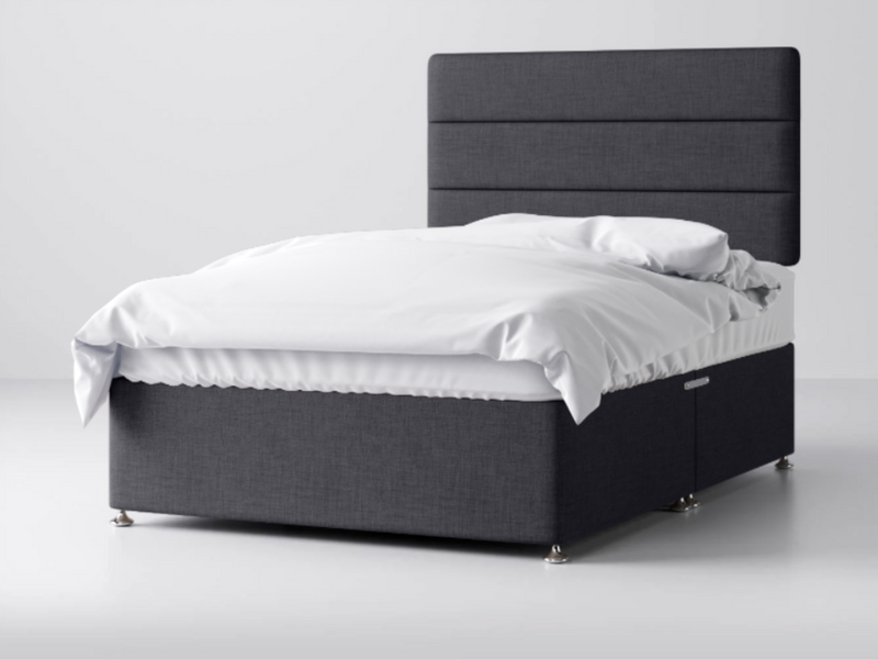 Manhattan Divan Bed Package in Linoso Charcoal