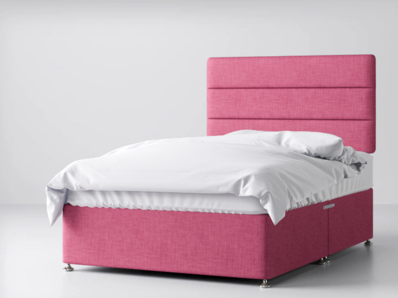 Manhattan Divan Bed Package in Linoso Pink